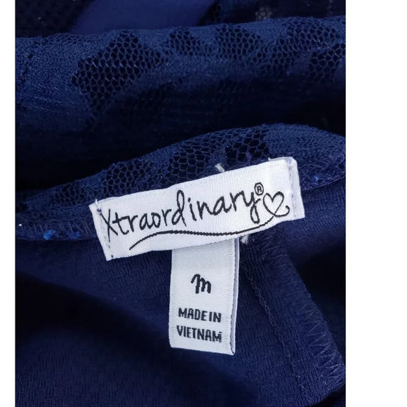 BNWT Navy Blue with Sparkles Cross back and Lace Dress - Picture 7 of 8